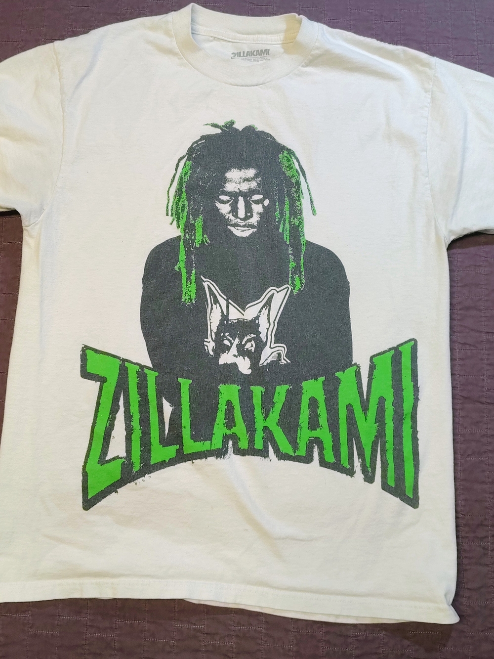 ZillaKami Official Merch T-Shirt Mens Medium White Dog Graphic Hip Hop Tee